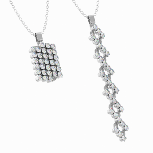 Serafino Consoli 5 Row Pendant White Diamond Necklace