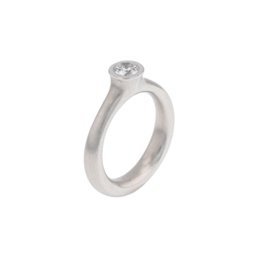 Platinum Bezel Set Diamond Ring