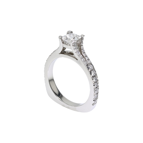 Platinum Split Shank Engagement Ring