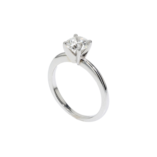 18K White Gold Solitaire Engagement Ring – 1.00ct F VS2 Round Brilliant