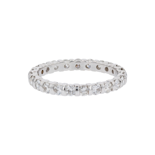 18K White Gold Diamond Eternity Band – 1.20ctw G–H SI–VS Round Brilliant