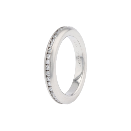 Platinum Satin Finish Diamond Eternity Band – 0.62ctw F VS