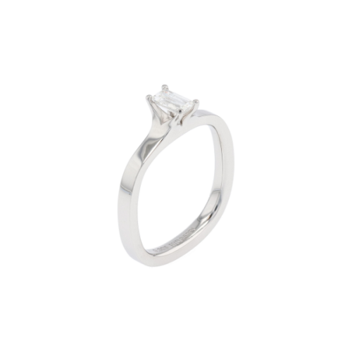 Platinum Baguette Diamond Solitaire Ring – 0.305ct F VVS