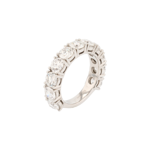 Platinum Half Eternity Diamond Band – 4.45ct D VS1 Round Brilliant, Excellent Cut