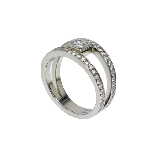 Modern Tension Set Diamond Ring in 18K White Gold