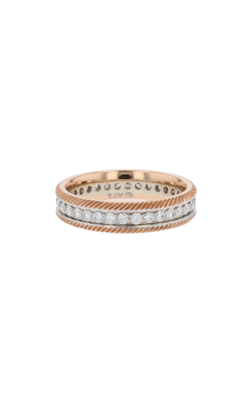 14K Rose Gold Filigree Diamond Eternity Band – 0.66ctw G VS Round Brilliant
