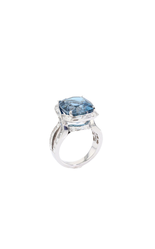 “Marie Antoinette” Aquamarine & Diamond Cocktail Ring