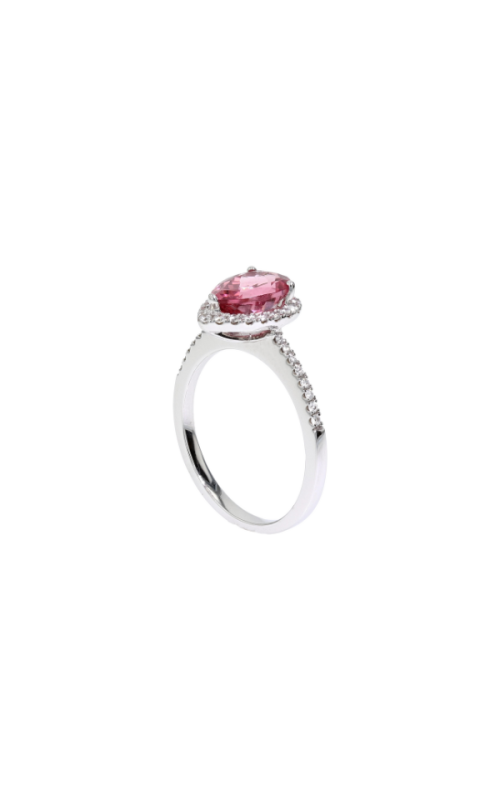 Pink Tourmaline & Diamond Pavé Ring in 14K White Gold