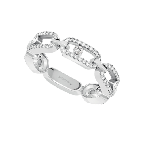 Move Link Multi Pavé White Gold Diamond Ring