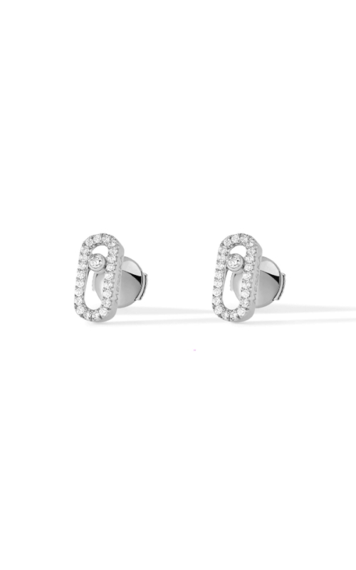 Move Uno Small White Gold and Diamond Pavé Stud Earrings