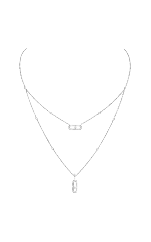 Messika Move Uno 2 Rows Pavé White Gold Diamond Necklace