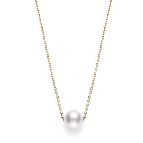 Akoya Cultured Single Pearl Pendant in 18K Yellow Gold