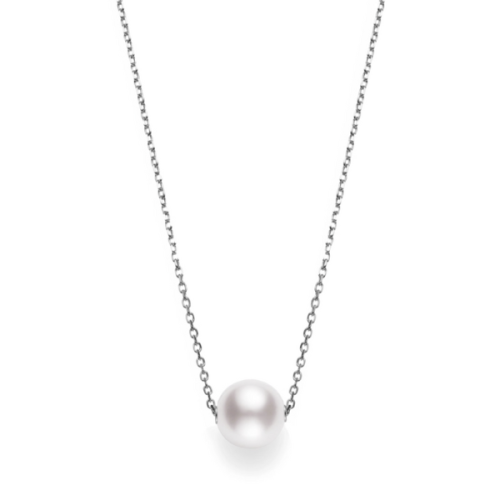 Akoya Cultured Pearl Single Pearl Pendant in 18K White Gold