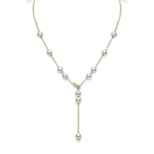 Pearls in Motion Akoya Cultured Pearl Necklace in 18K Yellow Gold