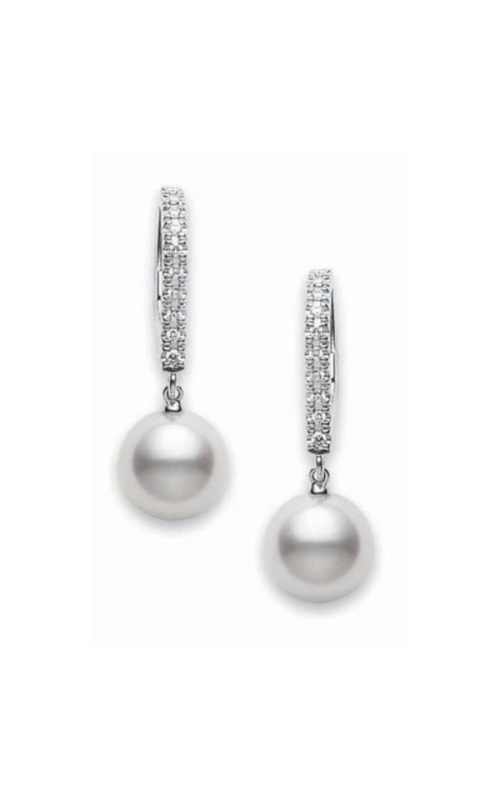 Classic Elegance Akoya Cultured Pearl Lever Back Earrings in 18K White Gold