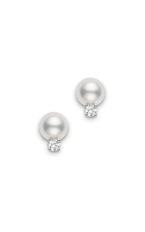 Akoya Stud Earrings with Diamonds – 18K White Gold