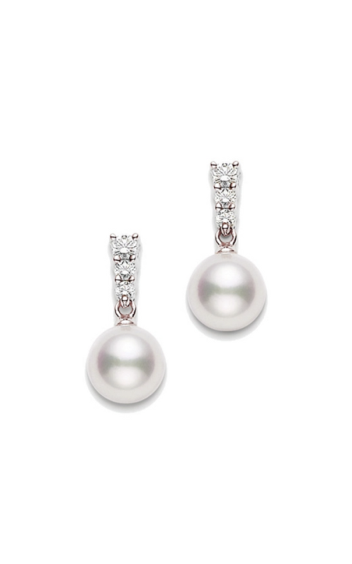 Morning Dew Akoya Cultured Pearl Earrings in 18K Rose Gold