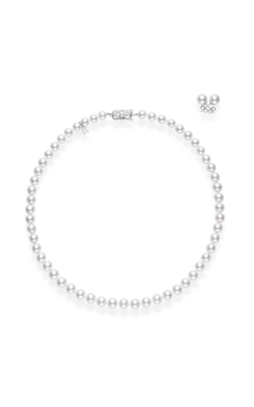 Akoya Cultured Pearl 18 Inch Two-Piece Set in 18K White Gold