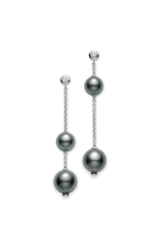 Pearls in Motion Black South Sea Cultured Pearl Earrings in 18K White Gold