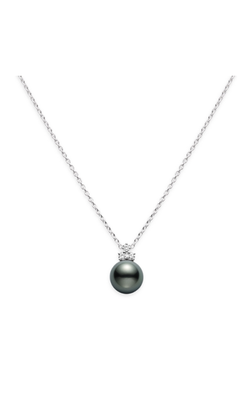Classic Black South Sea Cultured Pearl Pendant in 18K White Gold with Diamond