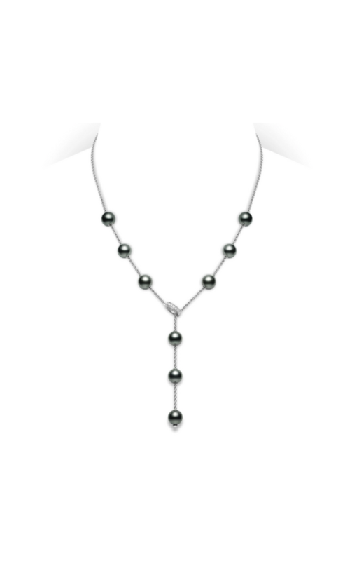 Pearls in Motion Black South Sea Cultured Pearl and Diamond Necklace in 18K White Gold