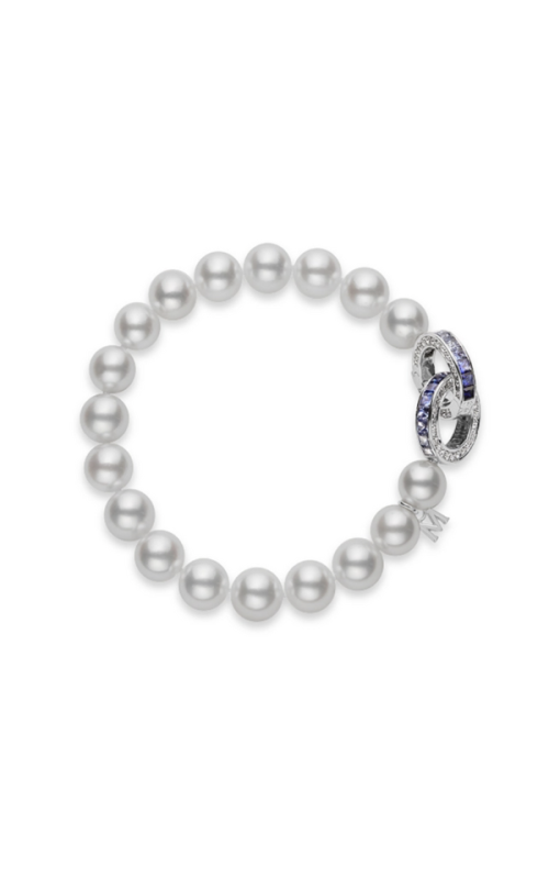 Ocean Collection Sapphire and Diamond Circle Bracelet in 18K White Gold
