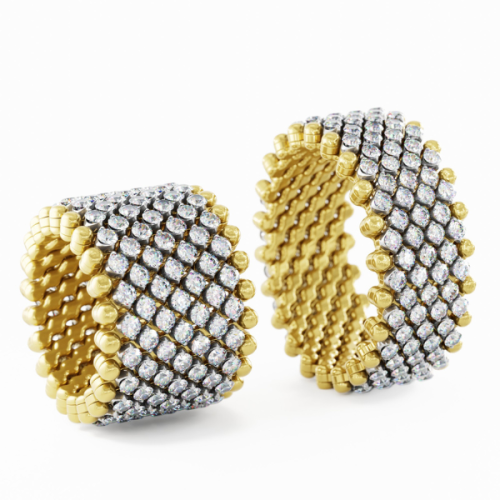 Serafino Consoli 9 Row Diamond Ring