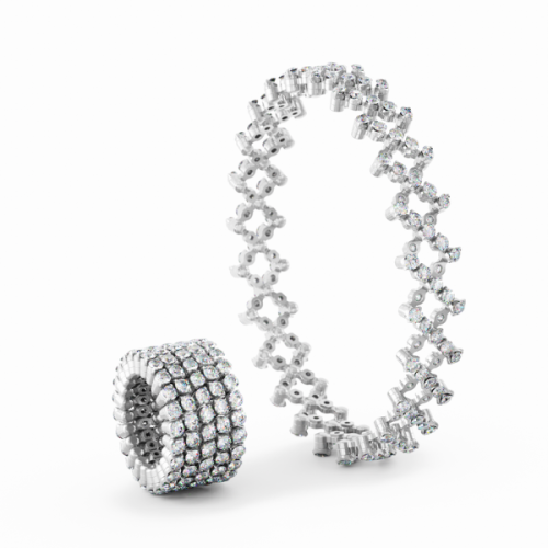 Serafino Consoli 5 Row Diamond Ring to Bracelet