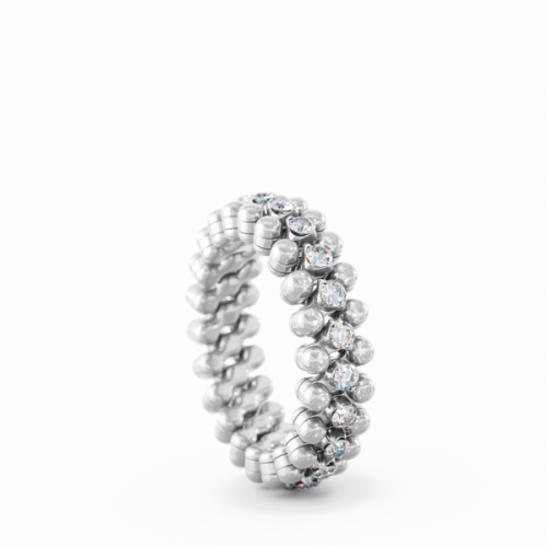 Serafino Consoli 3 Row Diamond Ring