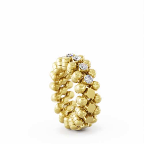 Serafino Consoli 3 Row Diamond Half Band Ring