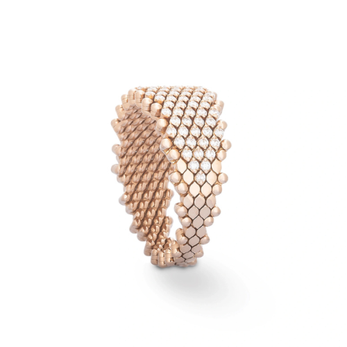 Serafino Consoli Bellezza 12 Row Half Band Diamond Rose Gold Ring
