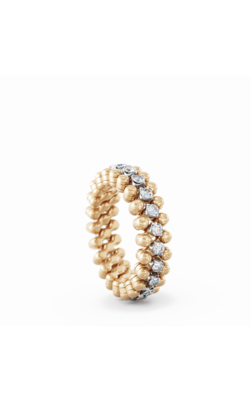 Serafino Consoli 3 Row Diamond Rose Gold Ring