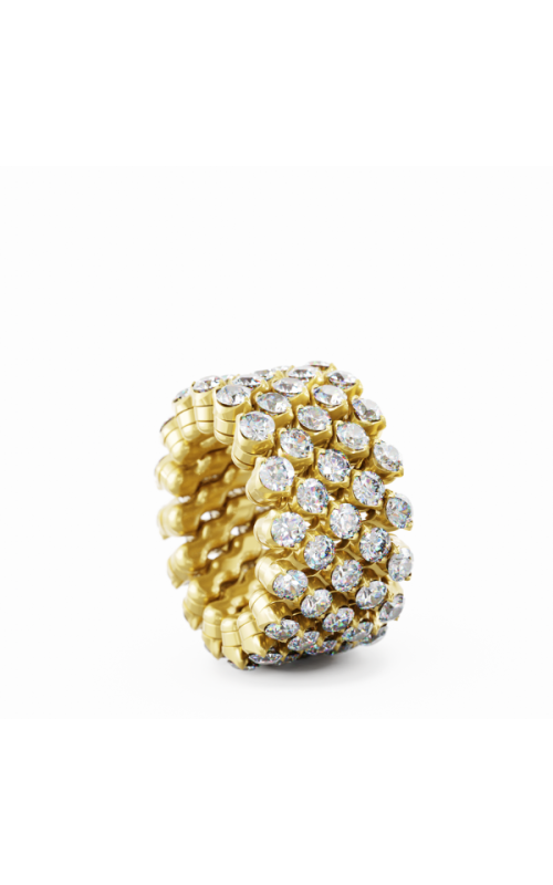 Serafino Consoli 5 Row 7 Point Yellow Gold Diamond Ring